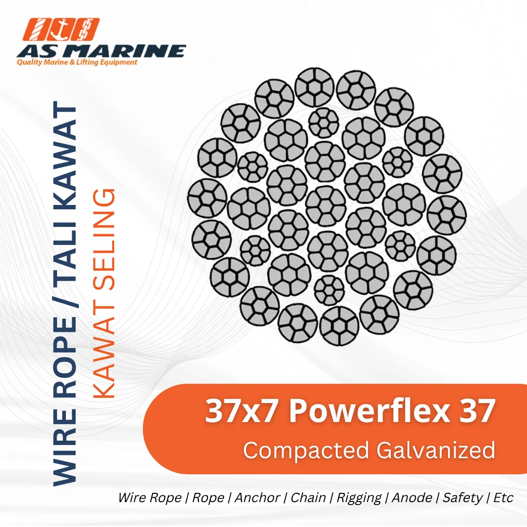 Wire Rope 37x7 Powerflex 37 Compacted Galvanized